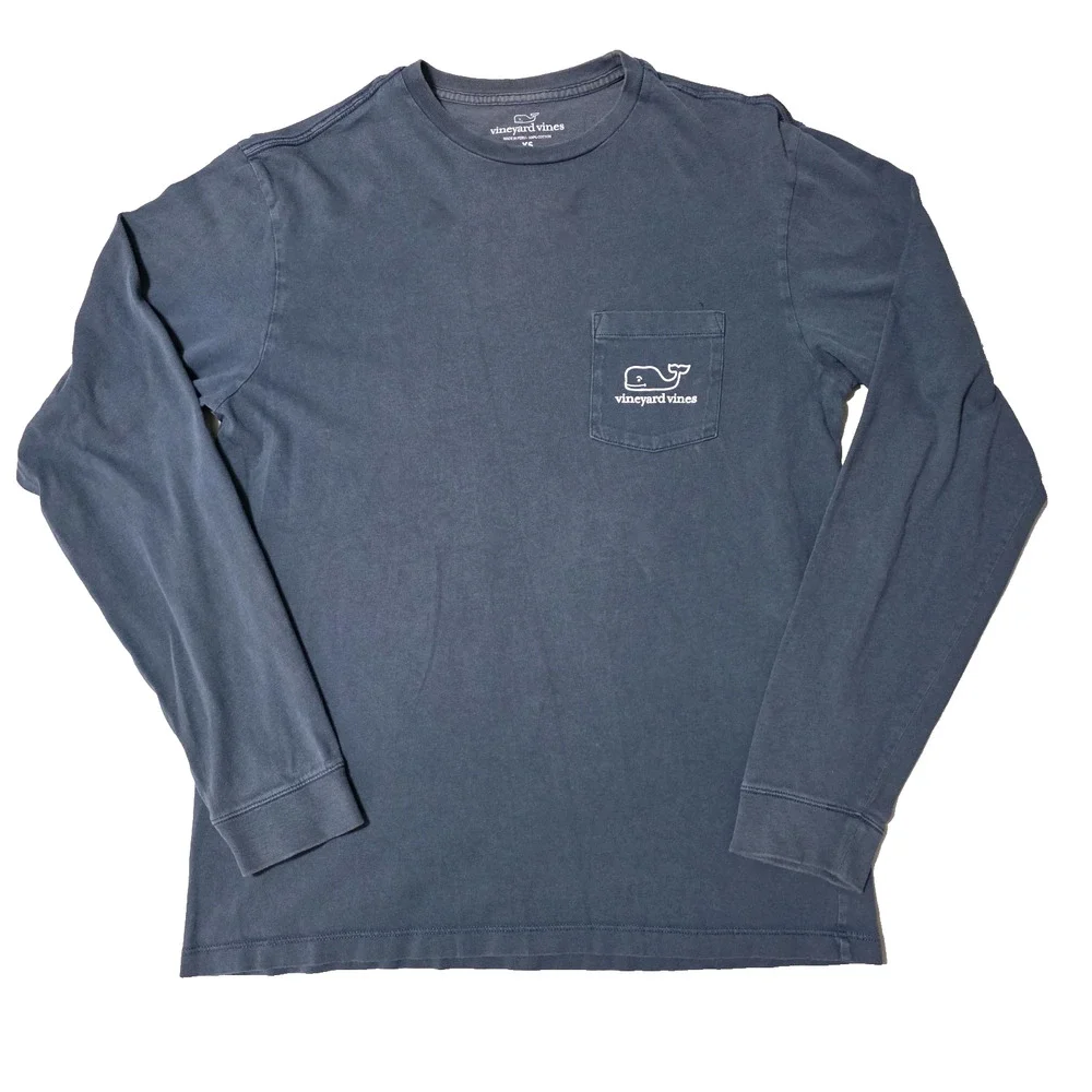 Vineyard Vines LS Pocket T-Shirt Blue Whale Graphic XS